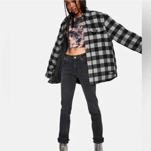 Free People Black Denim Capri Cuffed Jeans